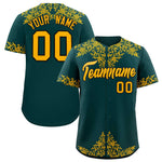 Custom Midnight Green Gold Baroque Style Personalized Baseball Jersey | BuyFootballJersey