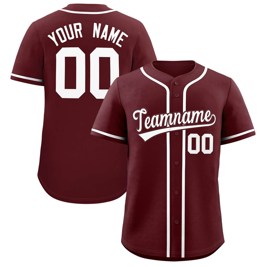 Custom Burgundy Classic Style Baseball Jersey | BuyFootballJersey