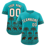 Custom Aqua Brown Graffiti Pattern Personalized Bossinia Style Baseball Jersey | BuyFootballJersey