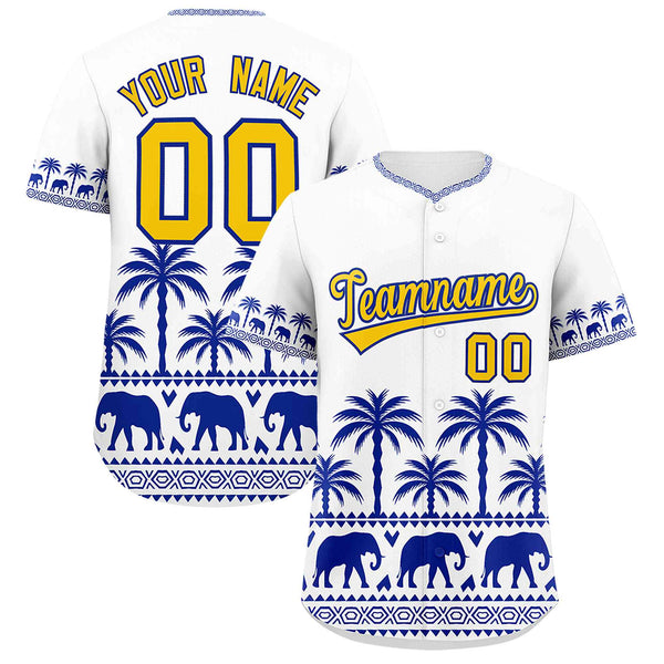 Custom White Royal Graffiti Pattern Personalized Bossinia Style Baseball Jersey | BuyFootballJersey