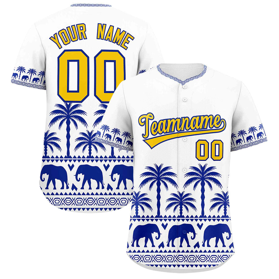 Custom White Royal Graffiti Pattern Personalized Bossinia Style Baseball Jersey | BuyFootballJersey