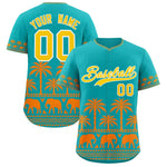 Custom Aqua Orange Graffiti Pattern Personalized Bossinia Style Baseball Jersey | BuyFootballJersey