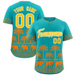 Custom Aqua Orange Graffiti Pattern Personalized Bossinia Style Baseball Jersey | BuyFootballJersey