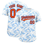 Custom White Powder Blue Playboy Graffiti Pattern Baseball Jersey | BuyFootballJersey