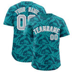 Custom Aqua Navy Playboy Graffiti Pattern Baseball Jersey | BuyFootballJersey