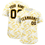 Custom White Gold Playboy Graffiti Pattern Baseball Jersey | BuyFootballJersey