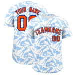 Custom White Powder Blue Playboy Graffiti Pattern Baseball Jersey | BuyFootballJersey