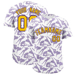 Custom White Purple Playboy Graffiti Pattern Baseball Jersey | BuyFootballJersey