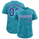 Custom Aqua Light Blue Playboy Graffiti Pattern Baseball Jersey | BuyFootballJersey