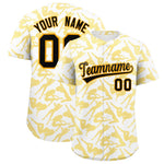Custom White Gold Playboy Graffiti Pattern Baseball Jersey | BuyFootballJersey