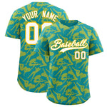 Custom Teal Gold Playboy Graffiti Pattern Baseball Jersey | BuyFootballJersey