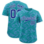 Custom Aqua Light Blue Playboy Graffiti Pattern Baseball Jersey | BuyFootballJersey