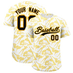 Custom White Gold Playboy Graffiti Pattern Baseball Jersey | BuyFootballJersey