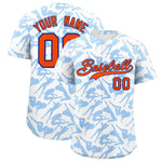 Custom White Powder Blue Playboy Graffiti Pattern Baseball Jersey | BuyFootballJersey