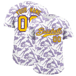 Custom White Purple Playboy Graffiti Pattern Baseball Jersey | BuyFootballJersey