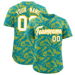 Custom Teal Gold Playboy Graffiti Pattern Baseball Jersey | BuyFootballJersey