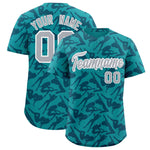 Custom Aqua Navy Playboy Graffiti Pattern Baseball Jersey | BuyFootballJersey