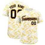 Custom White Gold Playboy Graffiti Pattern Baseball Jersey | BuyFootballJersey
