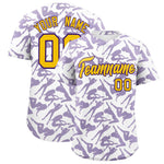 Custom White Purple Playboy Graffiti Pattern Baseball Jersey | BuyFootballJersey