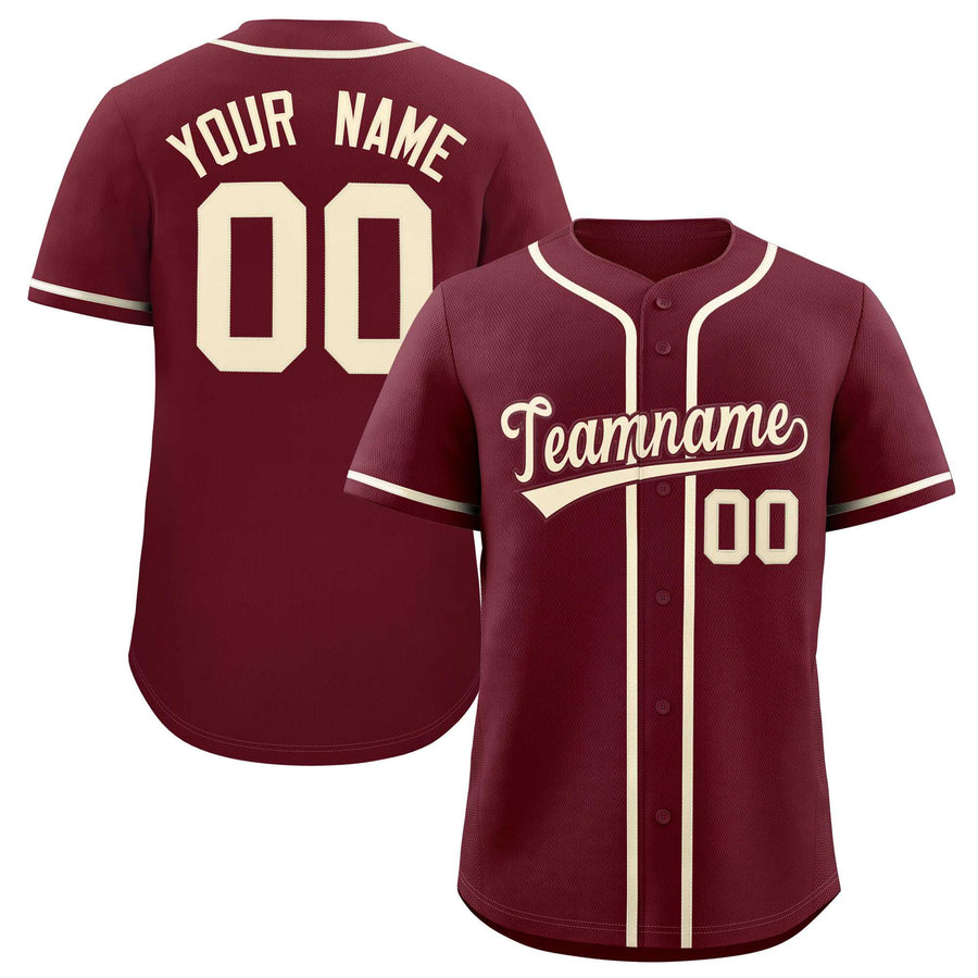Custom Maroon Classic Style Baseball Jersey | BuyFootballJersey