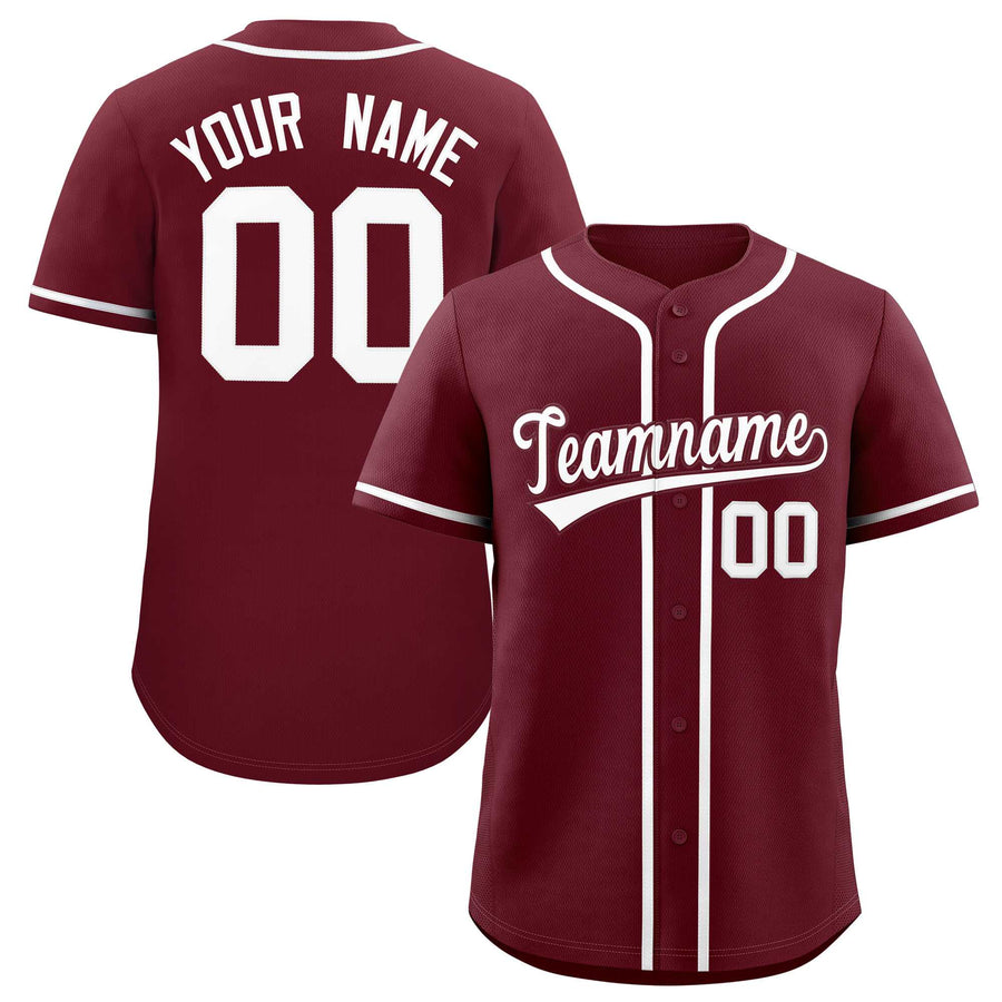 Custom Maroon Classic Style Baseball Jersey | BuyFootballJersey