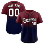 Custom Maroon Navy Gradient Fashion Baseball Jersey | BuyFootballJersey