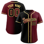 Custom Black Maroon Two Tone Gradient Fashion Baseball Jersey | BuyFootballJersey