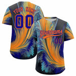 Custom Orange Royal Fluid Feather Graffiti Pattern Baseball Jersey | BuyFootballJersey