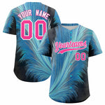 Custom Pink White Fluid Feather Graffiti Pattern Baseball Jersey | BuyFootballJersey