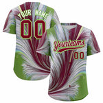 Custom Crimson White Fluid Feather Graffiti Pattern Baseball Jersey | BuyFootballJersey