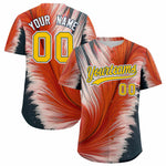 Custom Yellow Midnight Blue Fluid Feather Graffiti Pattern Baseball Jersey | BuyFootballJersey