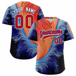 Custom Red Royal Fluid Feather Graffiti Pattern Baseball Jersey | BuyFootballJersey