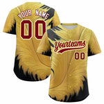 Custom Crimson Old Gold Fluid Feather Graffiti Pattern Baseball Jersey | BuyFootballJersey