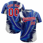 Custom Red White Fluid Feather Graffiti Pattern Baseball Jersey | BuyFootballJersey