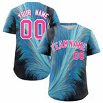 Custom Pink White Fluid Feather Graffiti Pattern Baseball Jersey | BuyFootballJersey