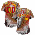 Custom Red Gold Fluid Feather Graffiti Pattern Baseball Jersey | BuyFootballJersey
