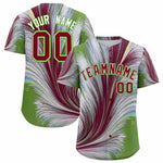 Custom Crimson White Fluid Feather Graffiti Pattern Baseball Jersey | BuyFootballJersey