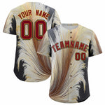 Custom Crimson Old Gold Fluid Feather Graffiti Pattern Baseball Jersey | BuyFootballJersey