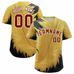 Custom Crimson Old Gold Fluid Feather Graffiti Pattern Baseball Jersey | BuyFootballJersey