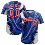 Custom Red White Fluid Feather Graffiti Pattern Baseball Jersey | BuyFootballJersey