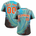 Custom Orange White Fluid Feather Graffiti Pattern Baseball Jersey | BuyFootballJersey