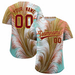 Custom Crimson Old Gold Fluid Feather Graffiti Pattern Baseball Jersey | BuyFootballJersey