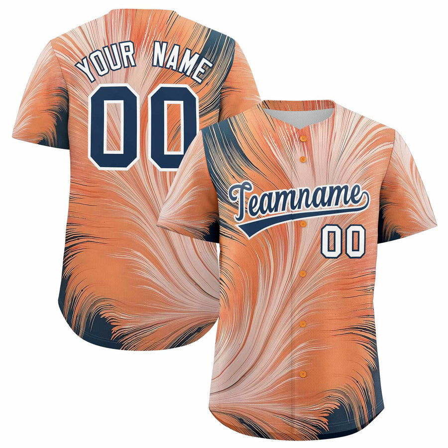 Custom Midnight Blue White Fluid Feather Graffiti Pattern Baseball Jersey | BuyFootballJersey