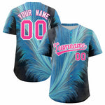 Custom Pink White Fluid Feather Graffiti Pattern Baseball Jersey | BuyFootballJersey