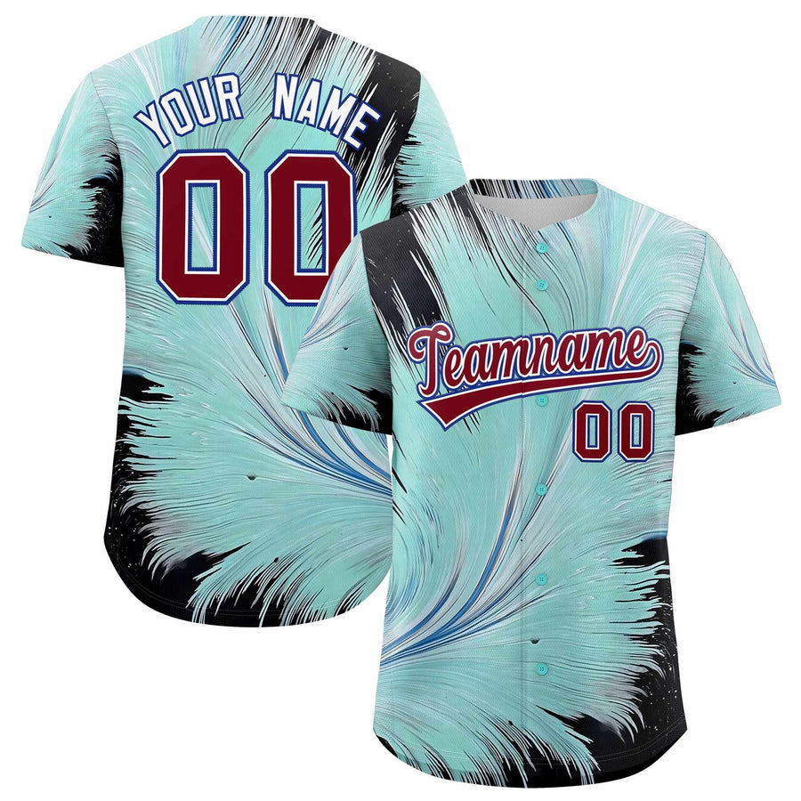 Custom Crimson White Fluid Feather Graffiti Pattern Baseball Jersey | BuyFootballJersey