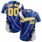 Custom Gold White Fluid Feather Graffiti Pattern Baseball Jersey | BuyFootballJersey