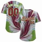 Custom Crimson White Fluid Feather Graffiti Pattern Baseball Jersey | BuyFootballJersey