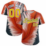 Custom Yellow Midnight Blue Fluid Feather Graffiti Pattern Baseball Jersey | BuyFootballJersey