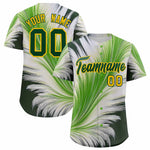 Custom Gold Green Fluid Feather Graffiti Pattern Baseball Jersey | BuyFootballJersey