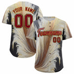 Custom Crimson Old Gold Fluid Feather Graffiti Pattern Baseball Jersey | BuyFootballJersey
